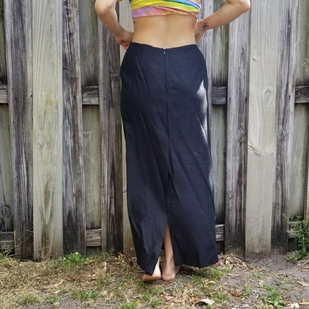Black linen skirt